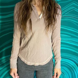 Pact Mauve Thermal Henley Size M